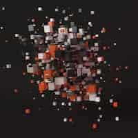 Free photo abstract exploding cubes background