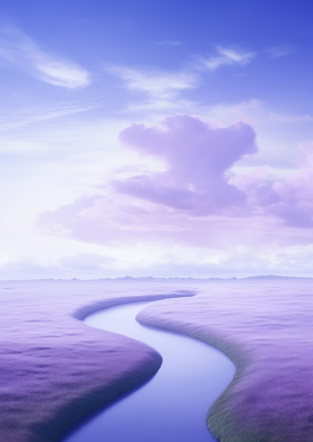 Free photo abstract fantasy landscape with color of the year purple tones