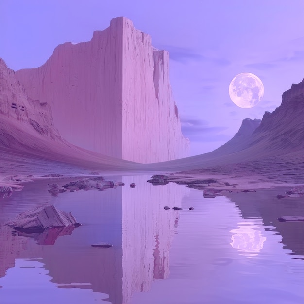 Abstract fantasy landscape with color of the year purple tones