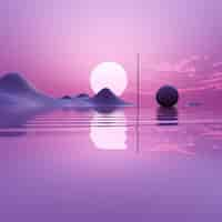 Free photo abstract fantasy landscape with color of the year purple tones