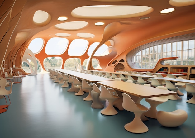 Free Photo abstract futuristic school classroom