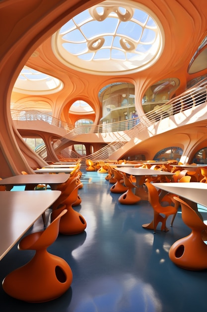 Free photo abstract futuristic school classroom