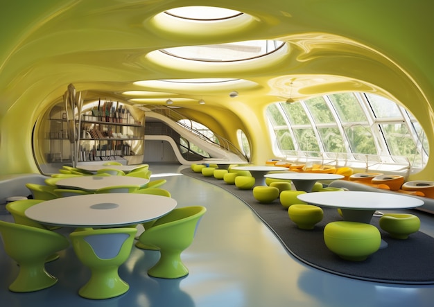 Free photo abstract futuristic school classroom