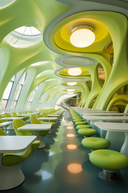 Free Photo abstract futuristic school classroom