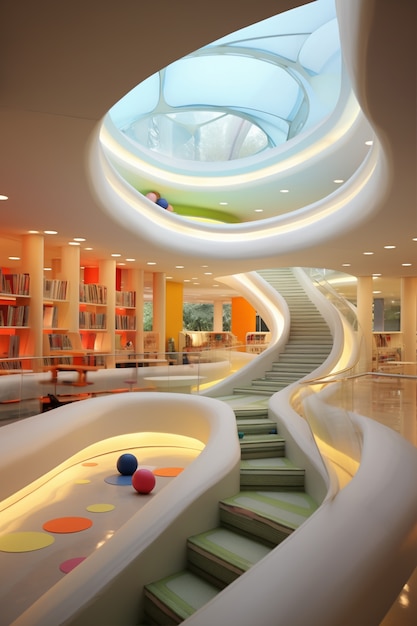 Free photo abstract futuristic school classroom