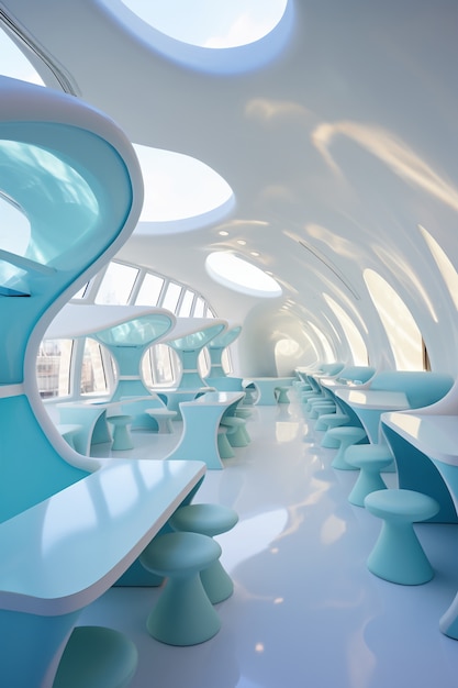 Free Photo abstract futuristic school classroom