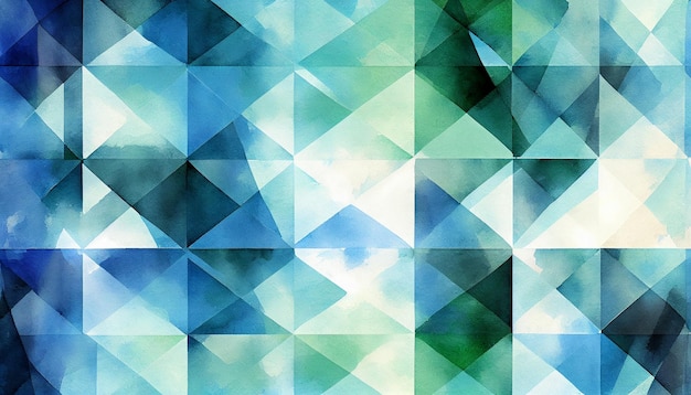 Free photo abstract geometric pattern in blue triangle shapes generative ai