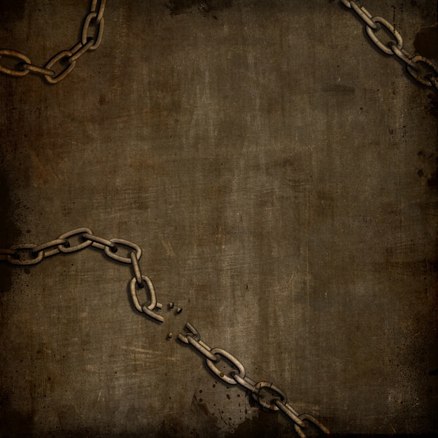 Abstract grunge background with broken chains