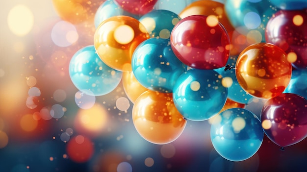 Free photo abstract holiday background adorned with balloons