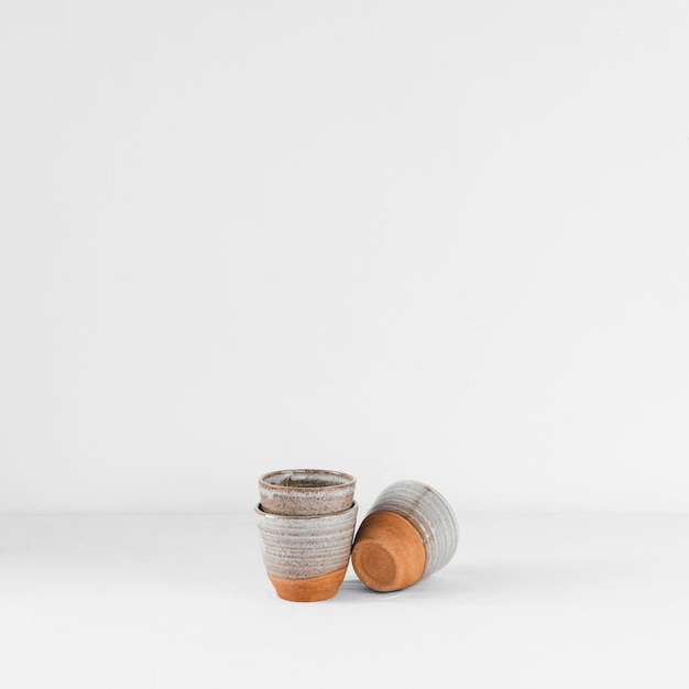 Abstract minimal kitchen cups copy space