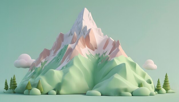 Abstract mountain with polygonal shapes