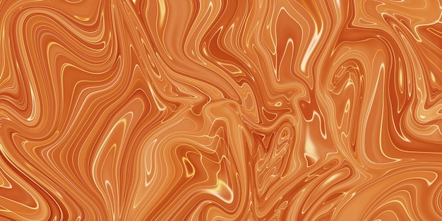 Abstract orange paint background acrylic texture with marble pattern