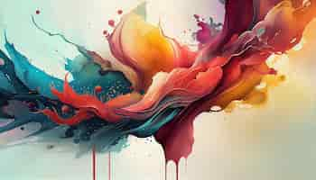 Free photo abstract paint background with multi colored watercolor painting generated by ai