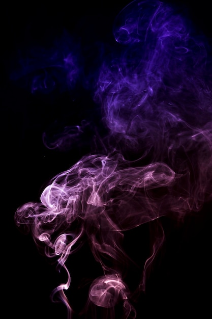 Free photo abstract pink and blue smoke spread on black background