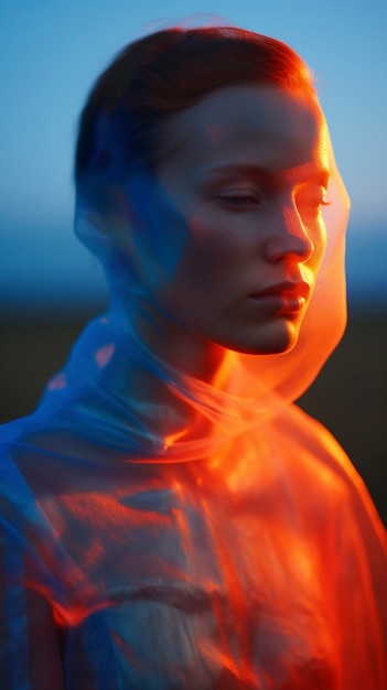 Free photo abstract portrait with light effects