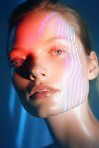 Abstract portrait with light effects