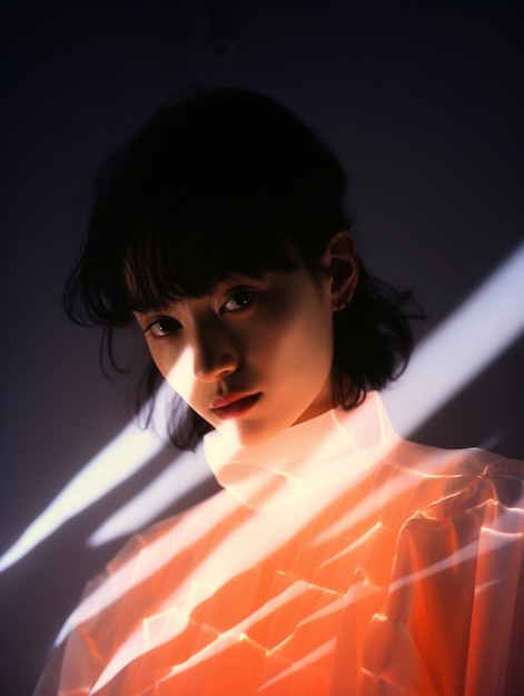 Free photo abstract portrait with light effects