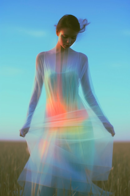 Free photo abstract portrait with light effects