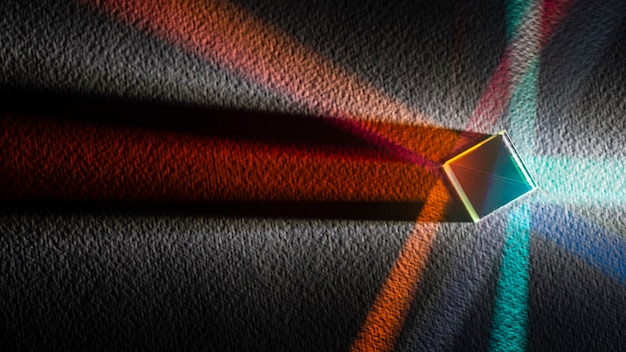 Free Photo abstract prism and lights top view copy space