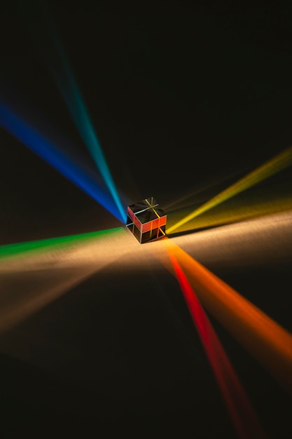 Free photo abstract prism and rainbow lights