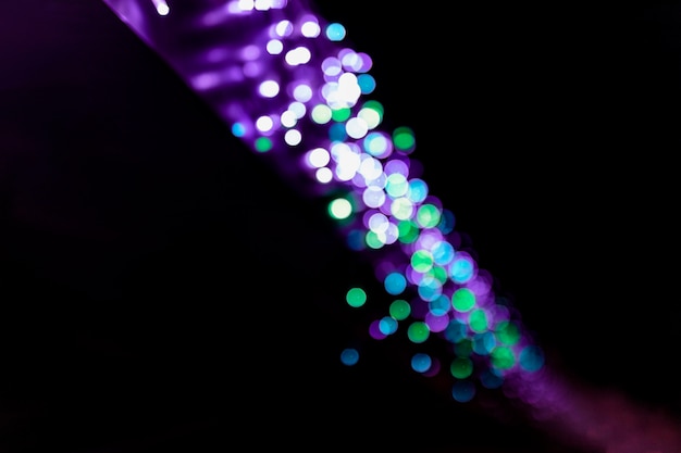 Free Photo abstract ray of bokeh lights on black backdrop