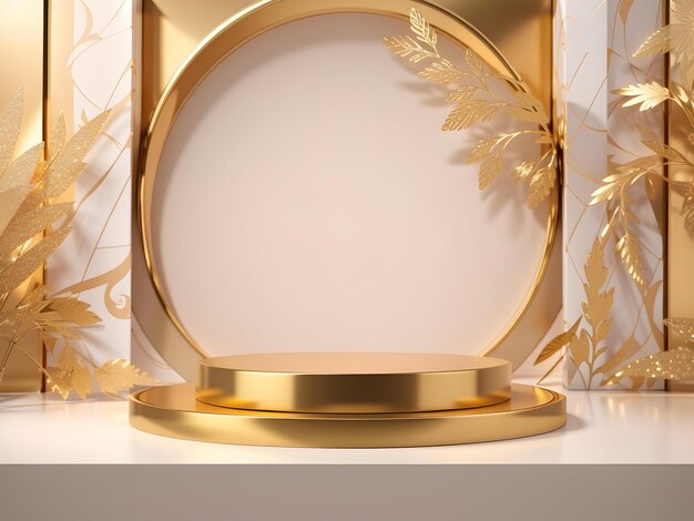 Abstract scene background Luxury podium on background gold Product presentation mock up