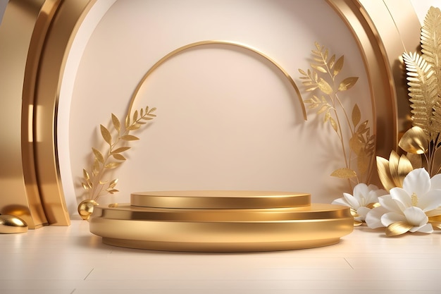 Abstract scene background Luxury podium on background gold Product presentation mock up