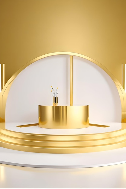 Free Photo abstract scene background luxury podium on background gold product presentation mock up