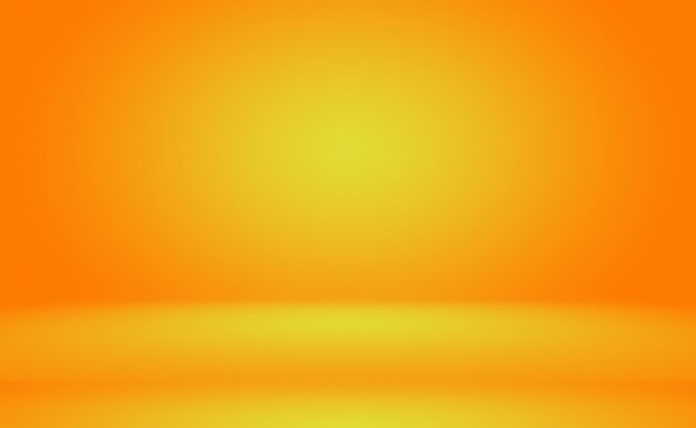 Abstract solid of shining yellow gradient studio wall room background.