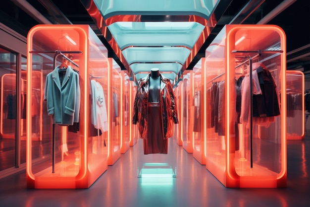 Abstract store with futuristic concept and architecture