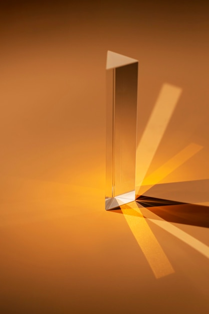 Free photo abstract transparent prism and light in brown tones