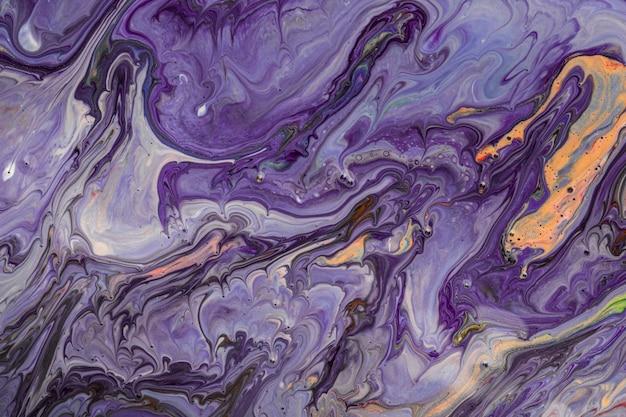 Free photo abstract violet fluid acrylic pour painting