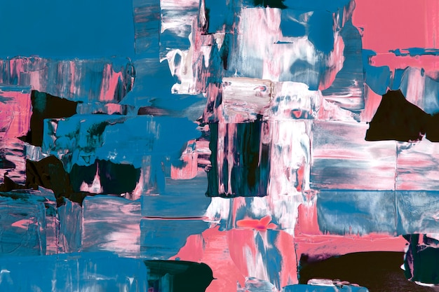 Free Photo abstract wallpaper background, blue and pink acrylic paint textured