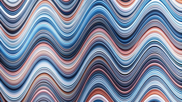 Free photo abstract wavy pattern in shades of blue and red