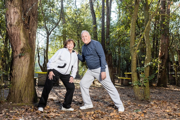 Active senior couple spending the afternoon together outdoors