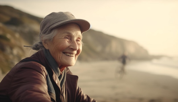 Active seniors enjoy carefree summer vacation adventure generated by AI