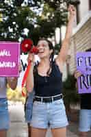 Free photo activist woman protesting for her rights