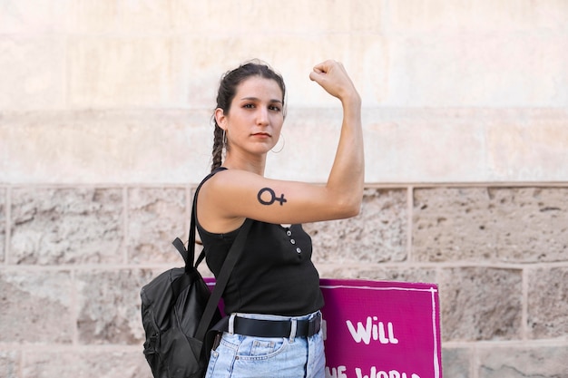 Free photo activist woman protesting for her rights