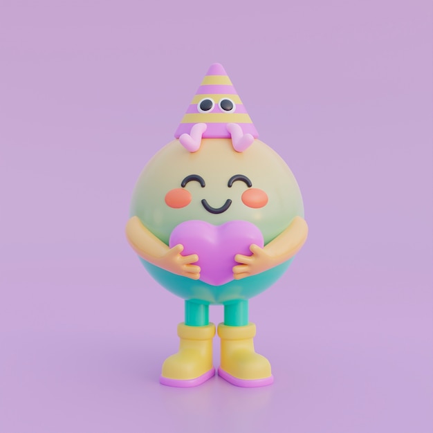 Free Photo adorable 3d character for children