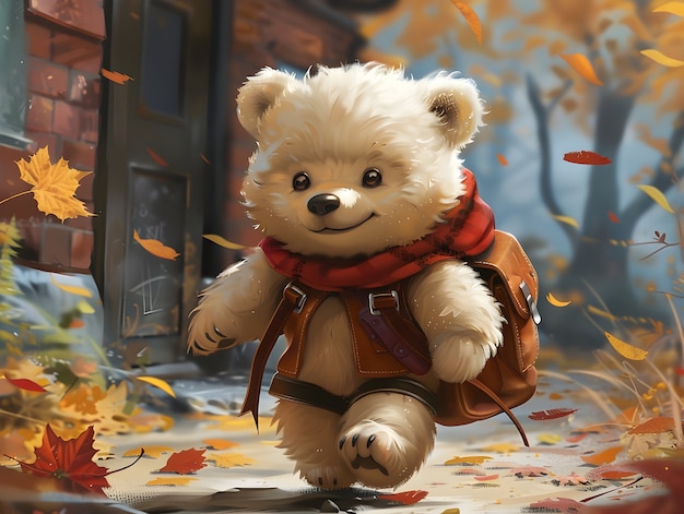 Free photo adorable bear illustration in digital art style