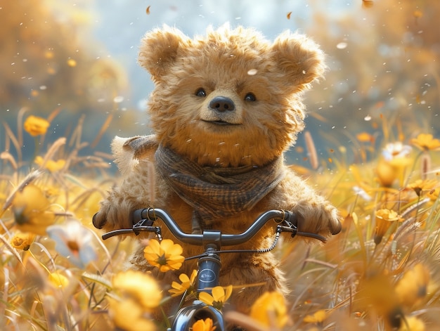 Free photo adorable bear illustration in digital art style