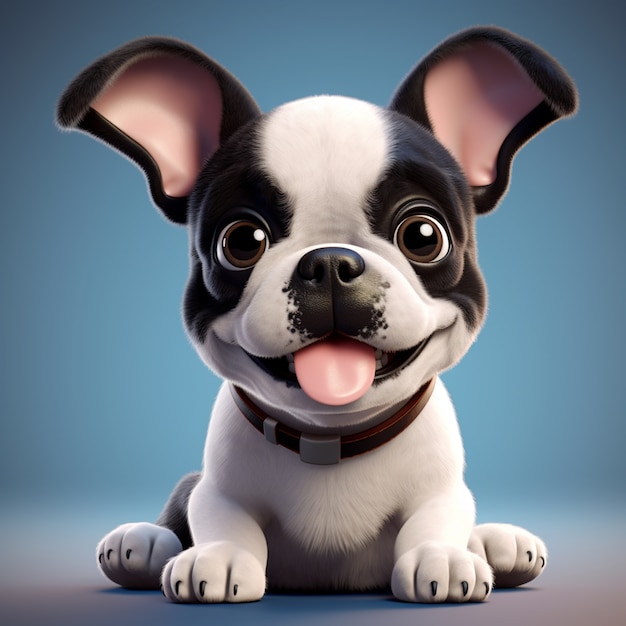 Free photo adorable boston terrier dog in studio