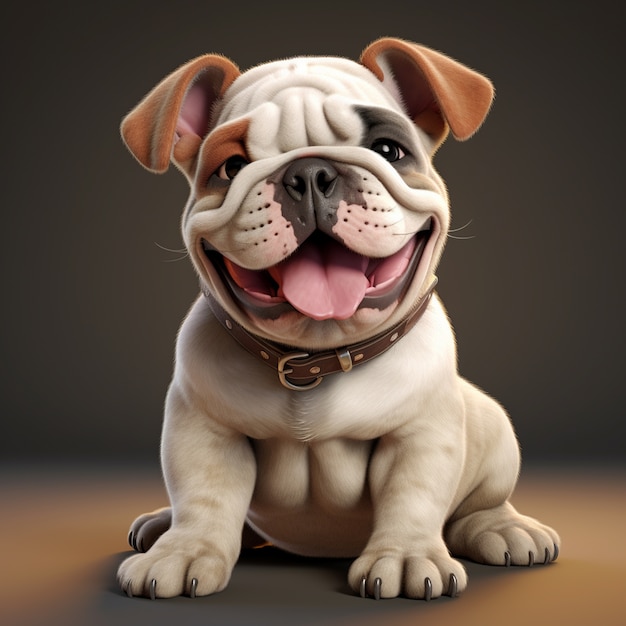 Free photo adorable bulldog in studio