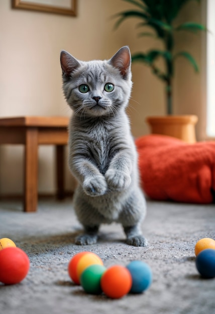 Free photo adorable cat lifestyle