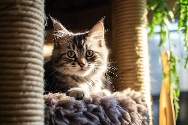 Adorable cat relaxing indoors