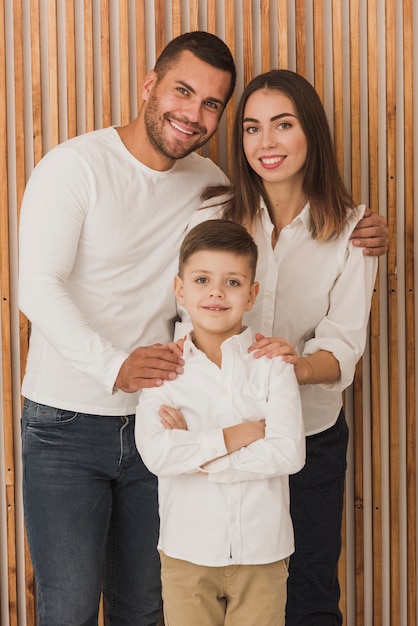 Free photo adorable family posing together