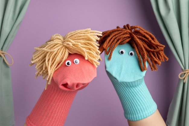 Adorable hand puppet show for kids