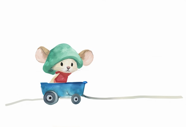 Free photo adorable illustration of animal in cart