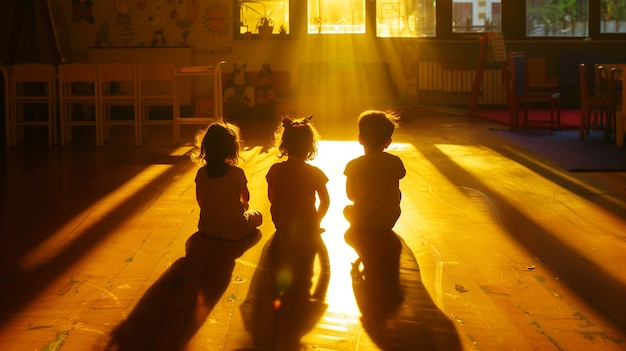 Adorable kid playing with shadows