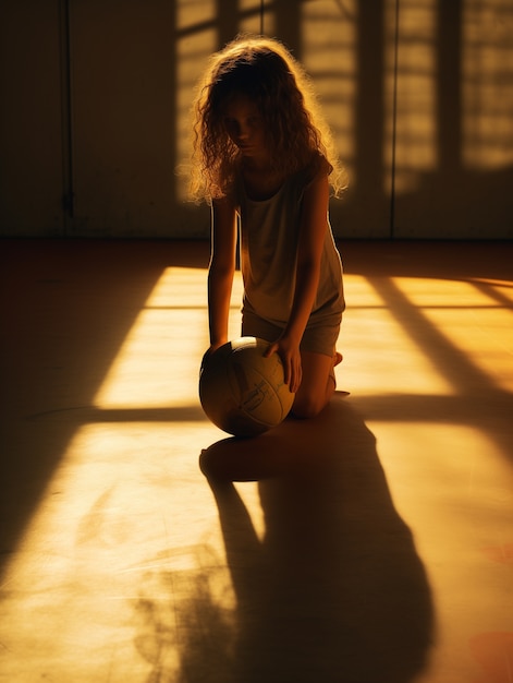 Free Photo adorable kid playing with shadows